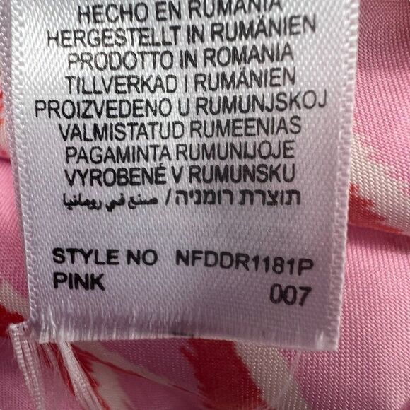 Never Fully Dressed Pink Romance Mini Vienna Wrap Dress Gold Pink Size 8 Petite - Picture 7 of 9